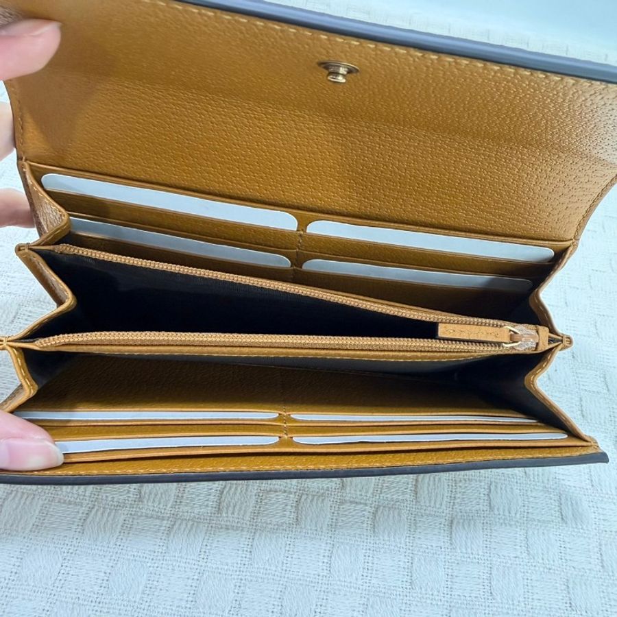 [絕版品項甜價釋出🥨]  Gucci老花棕色牛皮米老鼠長夾-14