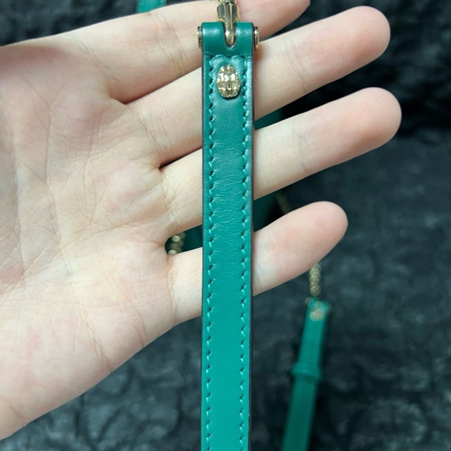 Bvlgari/寶格麗 Serpenti 綠色蛇頭風琴手提斜挎鏈條包小號 尺寸:20*4*14cm 。-7