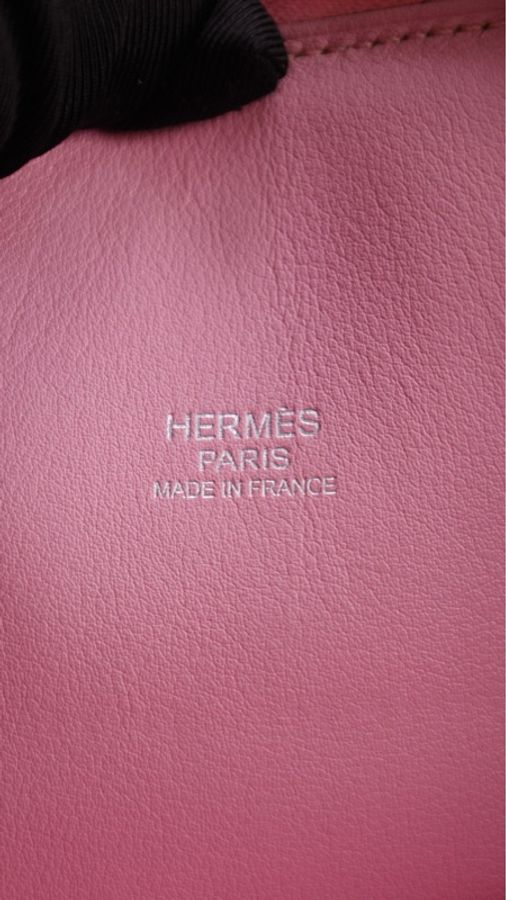 Hermes Polochon 30樱花粉枕头波士顿手提包-20