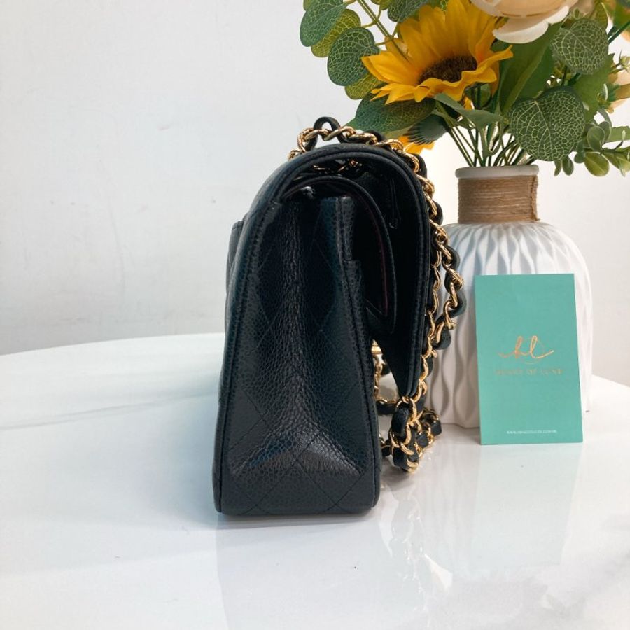 MS0797 Chanel 香奈兒中號經典菱格紋鍊帶包包 Medium Classic Double Flap Caviar Black x GHW-5