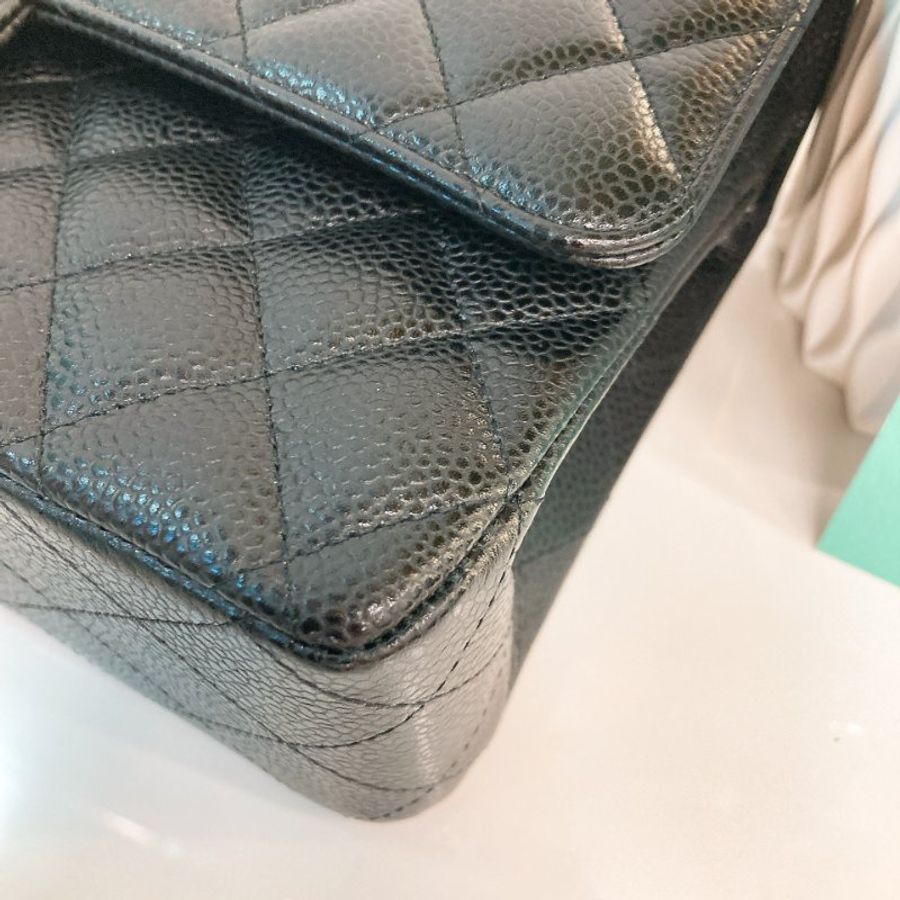 MS0797 Chanel 香奈兒中號經典菱格紋鍊帶包包 Medium Classic Double Flap Caviar Black x GHW-8