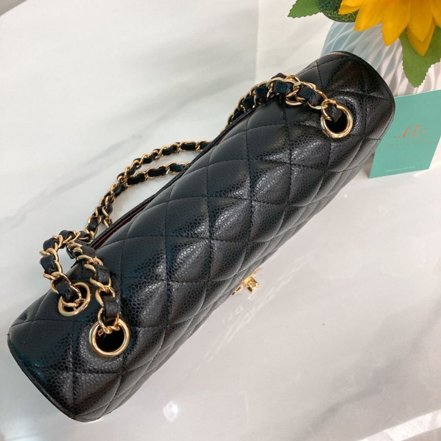 MS0797 Chanel 香奈兒中號經典菱格紋鍊帶包包 Medium Classic Double Flap Caviar Black x GHW-11