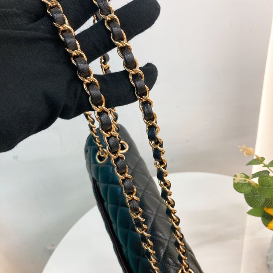 MS0797 Chanel 香奈兒中號經典菱格紋鍊帶包包 Medium Classic Double Flap Caviar Black x GHW-17