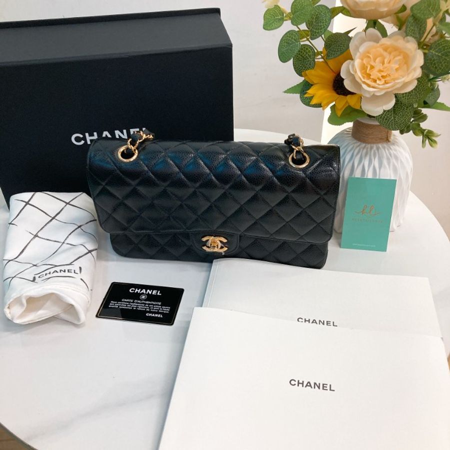 MS0797 Chanel 香奈兒中號經典菱格紋鍊帶包包 Medium Classic Double Flap Caviar Black x GHW-18