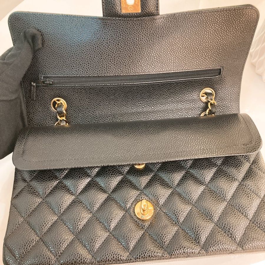 MS0797 Chanel 香奈兒中號經典菱格紋鍊帶包包 Medium Classic Double Flap Caviar Black x GHW-20