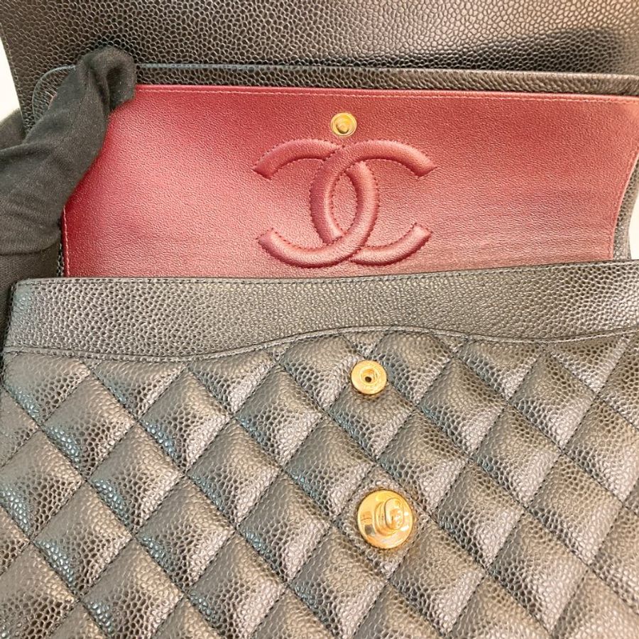 MS0797 Chanel 香奈兒中號經典菱格紋鍊帶包包 Medium Classic Double Flap Caviar Black x GHW-21