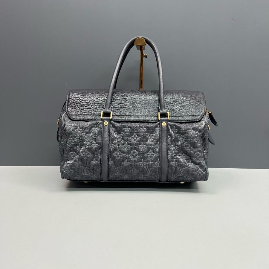 Louis Vuitton Fall 2010秀款灰色刺繡拼皮手提斜背包-1