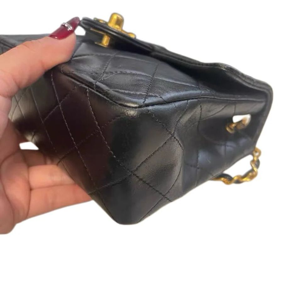 Chanel香奈兒黑金方胖子雙C扣鏈條包-6