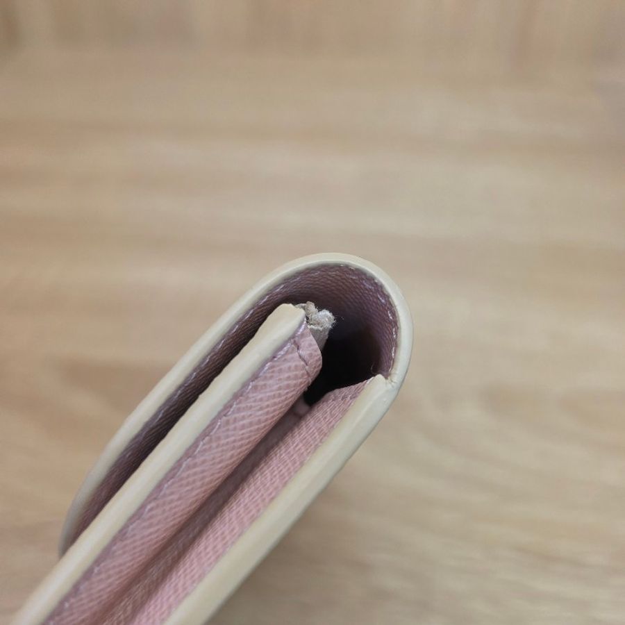 [超美白棋盤格🥨] LV白棋盤格粉色金釦Rosalie零錢卡包-17