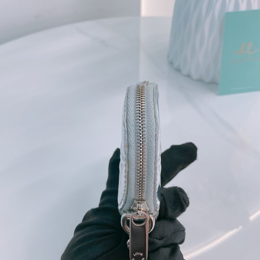MS0786 Louis Vuitton 路易威登心型零錢包 漆皮銀色 銀扣 Heart Coin Purse Mirror Silver X PHW-2