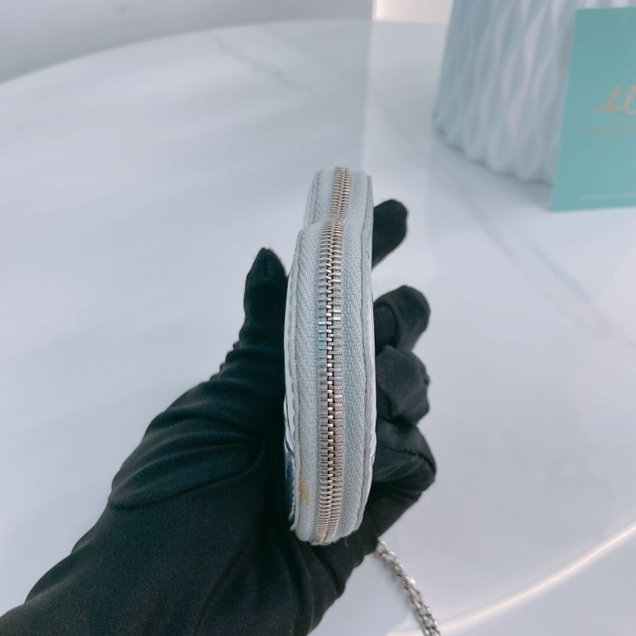 MS0786 Louis Vuitton 路易威登心型零錢包 漆皮銀色 銀扣 Heart Coin Purse Mirror Silver X PHW-4