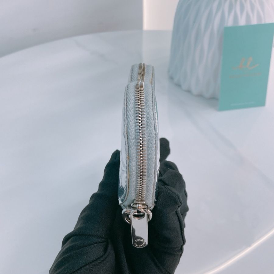 MS0786 Louis Vuitton 路易威登心型零錢包 漆皮銀色 銀扣 Heart Coin Purse Mirror Silver X PHW-5