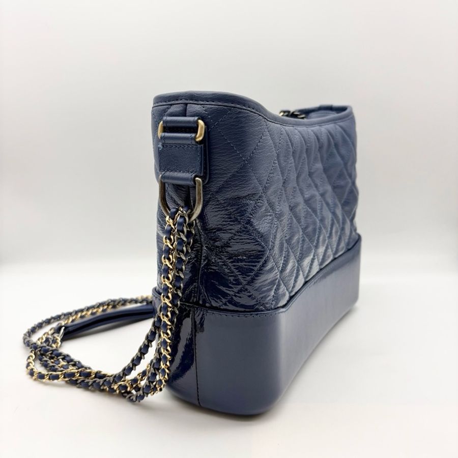 Chanel 香奈兒 藍色中號流浪包 25開無卡 尺寸:27*22*9cm-2