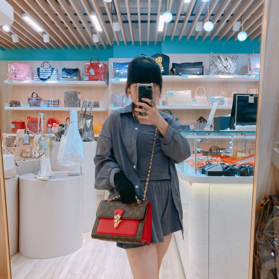 MS0790 Louis Vuitton 路易威登 經典鏈條單肩包 紅色老花 Cherry Victoire Bag 25cm Canvas Monogram x GHW-2