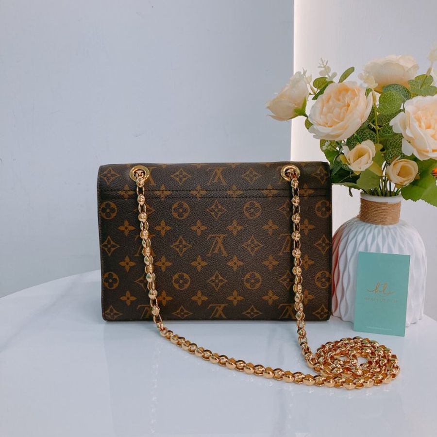 MS0790 Louis Vuitton 路易威登 經典鏈條單肩包 紅色老花 Cherry Victoire Bag 25cm Canvas Monogram x GHW-3