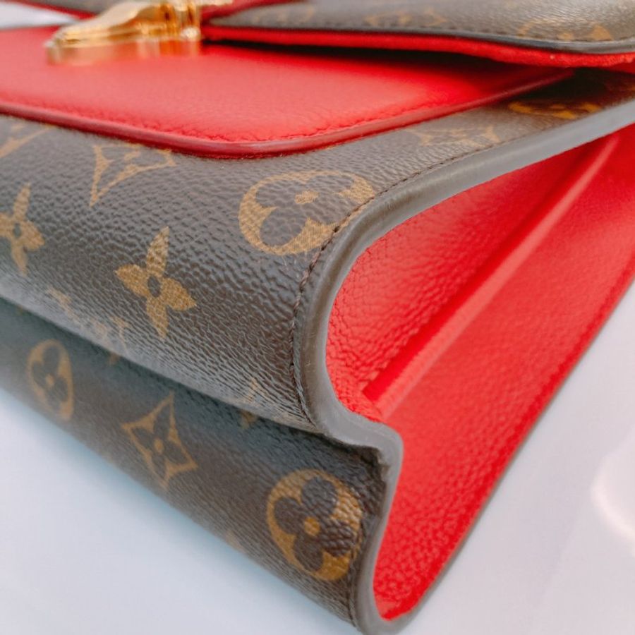 MS0790 Louis Vuitton 路易威登 經典鏈條單肩包 紅色老花 Cherry Victoire Bag 25cm Canvas Monogram x GHW-8