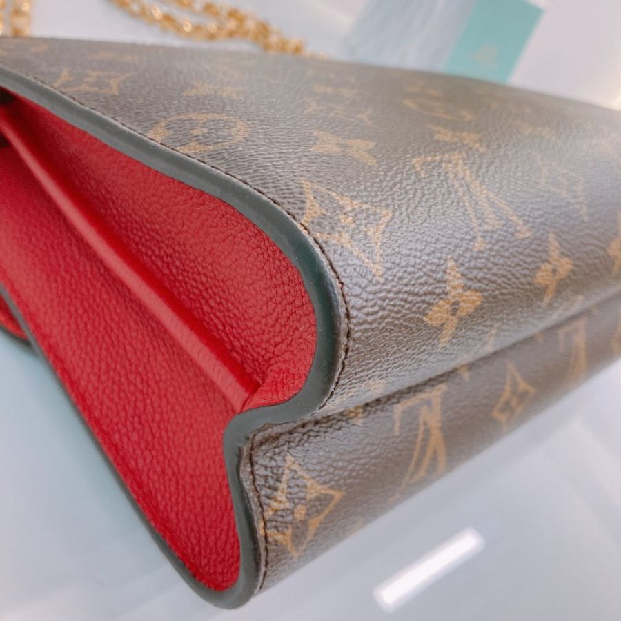 MS0790 Louis Vuitton 路易威登 經典鏈條單肩包 紅色老花 Cherry Victoire Bag 25cm Canvas Monogram x GHW-9