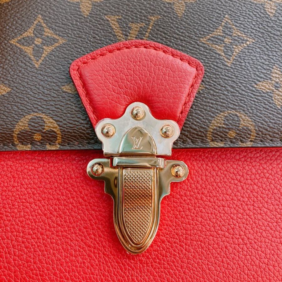 MS0790 Louis Vuitton 路易威登 經典鏈條單肩包 紅色老花 Cherry Victoire Bag 25cm Canvas Monogram x GHW-16