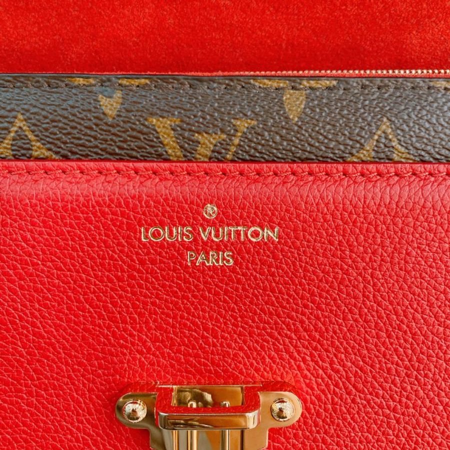 MS0790 Louis Vuitton 路易威登 經典鏈條單肩包 紅色老花 Cherry Victoire Bag 25cm Canvas Monogram x GHW-18