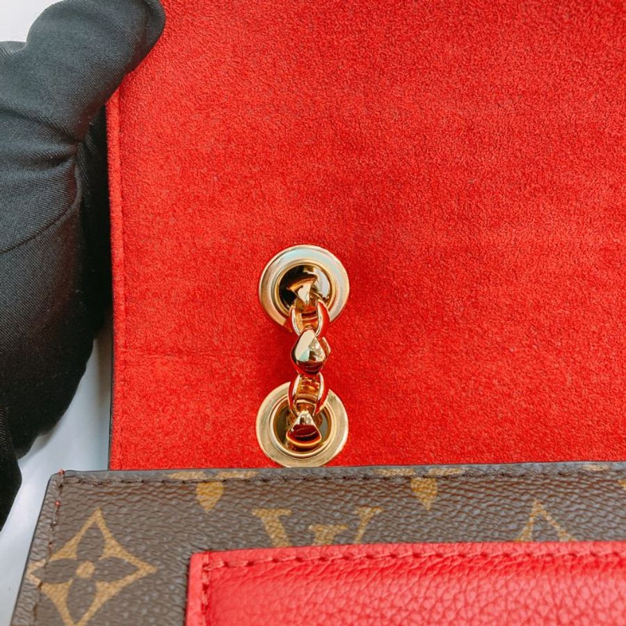 MS0790 Louis Vuitton 路易威登 經典鏈條單肩包 紅色老花 Cherry Victoire Bag 25cm Canvas Monogram x GHW-20