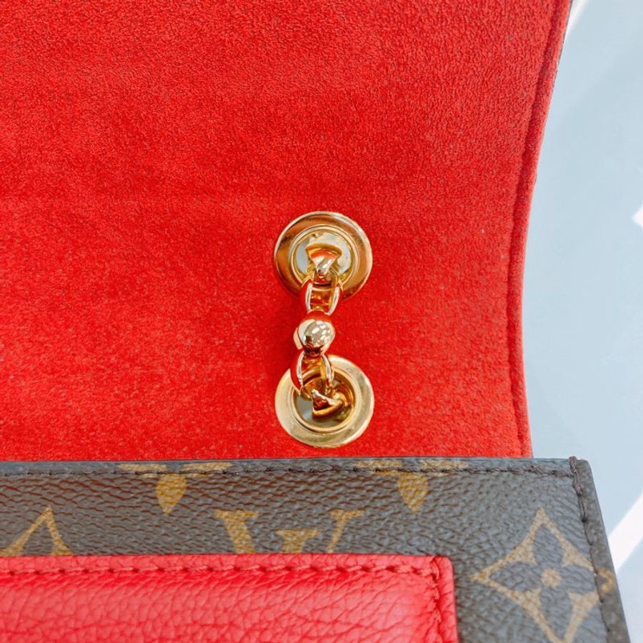 MS0790 Louis Vuitton 路易威登 經典鏈條單肩包 紅色老花 Cherry Victoire Bag 25cm Canvas Monogram x GHW-21