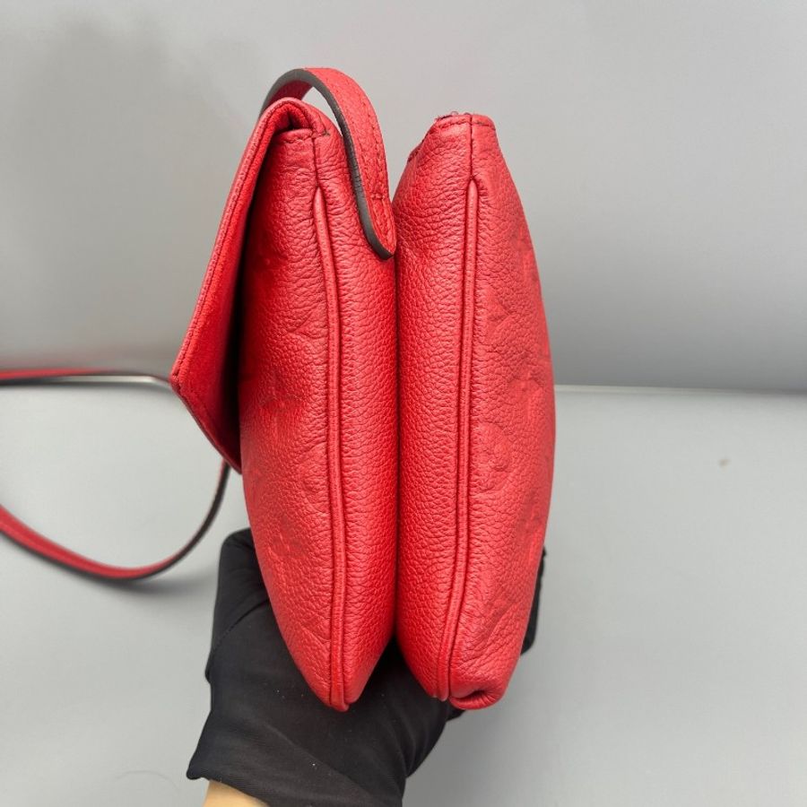 97新 二手LV双层信封包红色全皮/23*16*5cm-6