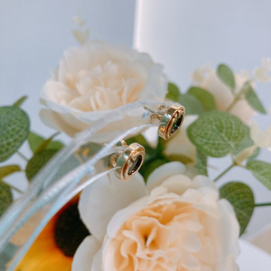 MS0791 Tiffany & Co 蒂芙尼經典耳釘 黑金色 18K Onyx Circle Earrings Black x GHW-5