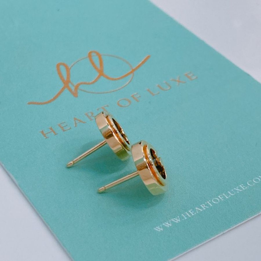 MS0791 Tiffany & Co 蒂芙尼經典耳釘 黑金色 18K Onyx Circle Earrings Black x GHW-10