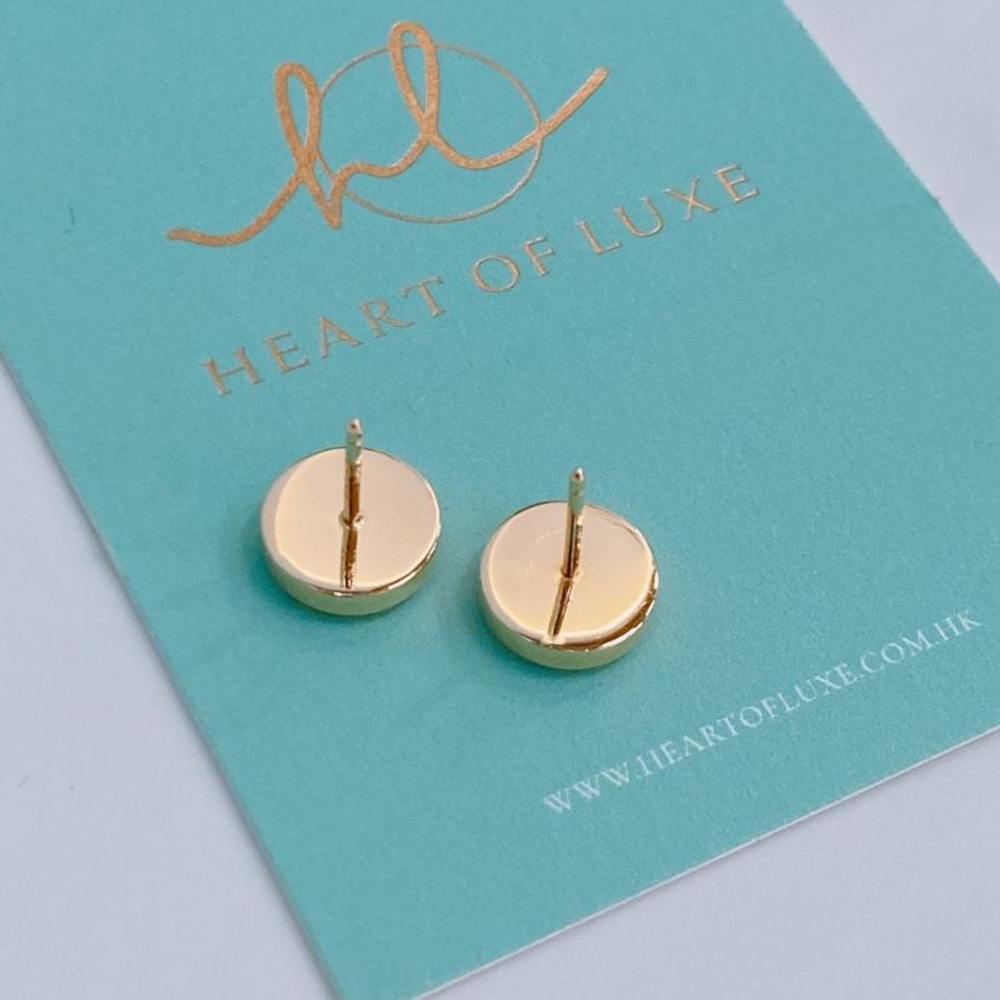 MS0791 Tiffany & Co 蒂芙尼經典耳釘 黑金色 18K Onyx Circle Earrings Black x GHW-11