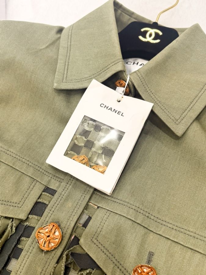 CHANEL流蘇編織短袖外套-3