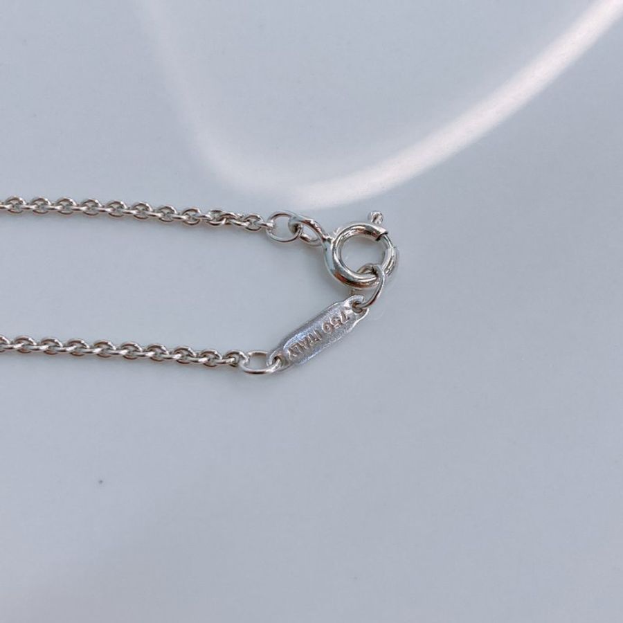 MS0791 Tiffany & Co 蒂芙尼 條型鑽石項鍊 銀色 Atlas 18K Necklace 18 Diamonds x PHW-9