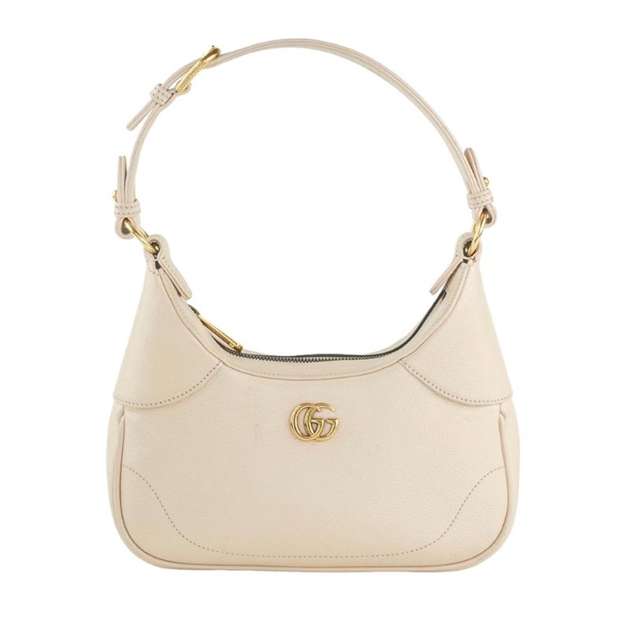 GUCCI Aphrodite Small Shoulder Bag|米白色牛皮雙 G 腋下包|奶油白質感、法式優雅日常|KÉSH 凱仕精品-0