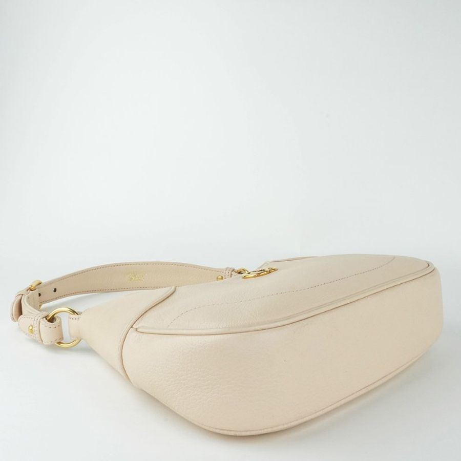GUCCI Aphrodite Small Shoulder Bag|米白色牛皮雙 G 腋下包|奶油白質感、法式優雅日常|KÉSH 凱仕精品-17