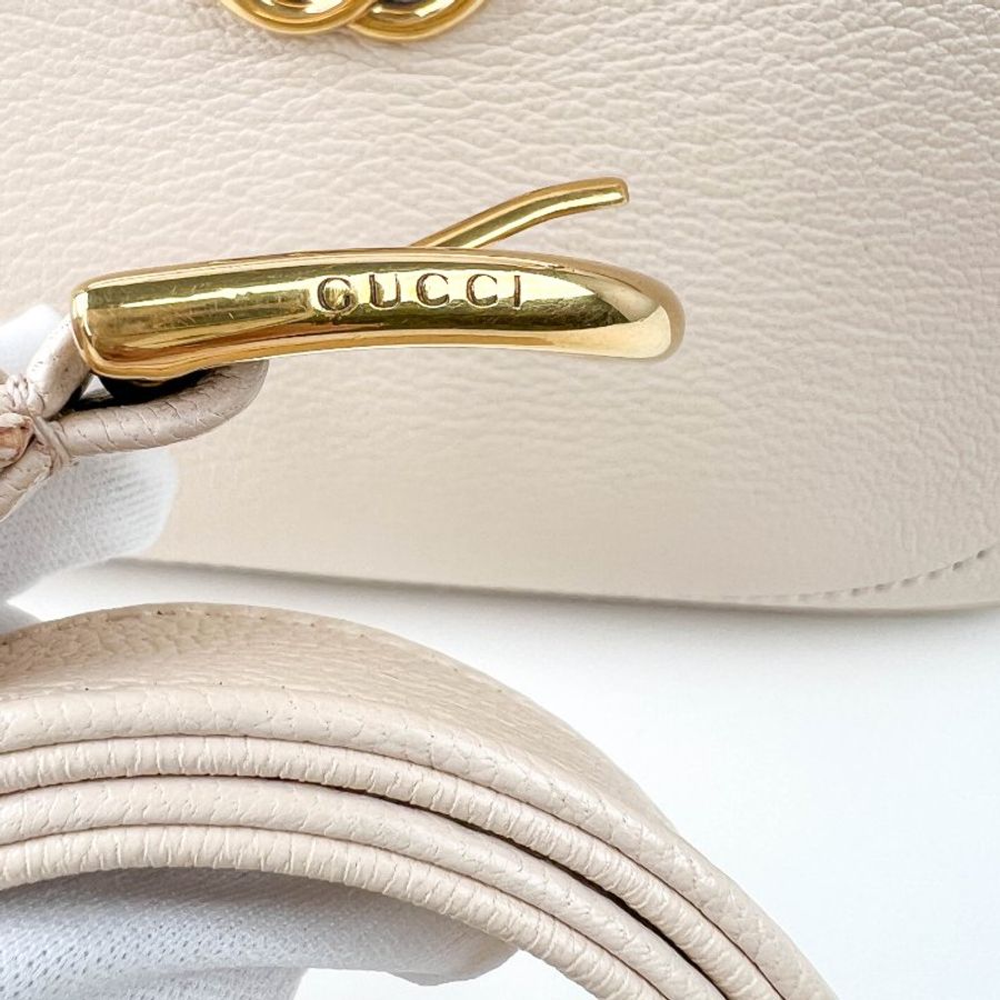 GUCCI Aphrodite Small Shoulder Bag|米白色牛皮雙 G 腋下包|奶油白質感、法式優雅日常|KÉSH 凱仕精品-22