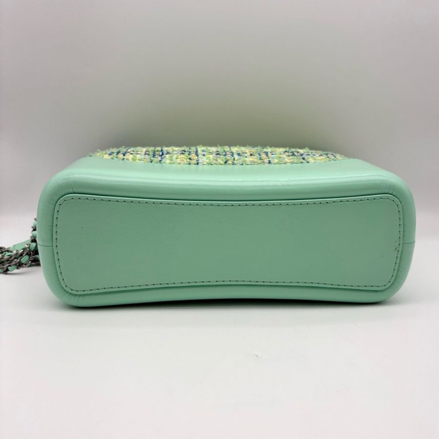 Chanel 香奈兒 中號毛呢流浪包 薄荷綠 27開有卡 尺寸28*22*8cm-7