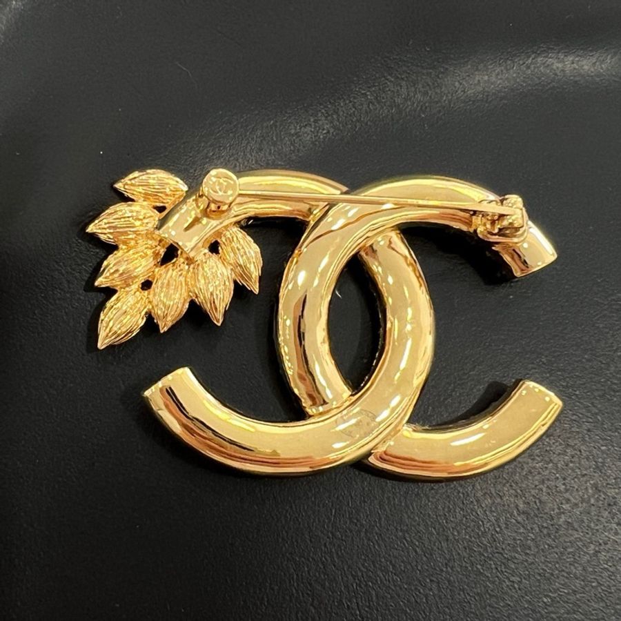 香奈兒Chanel 22k金色雙C麥穗胸針-4