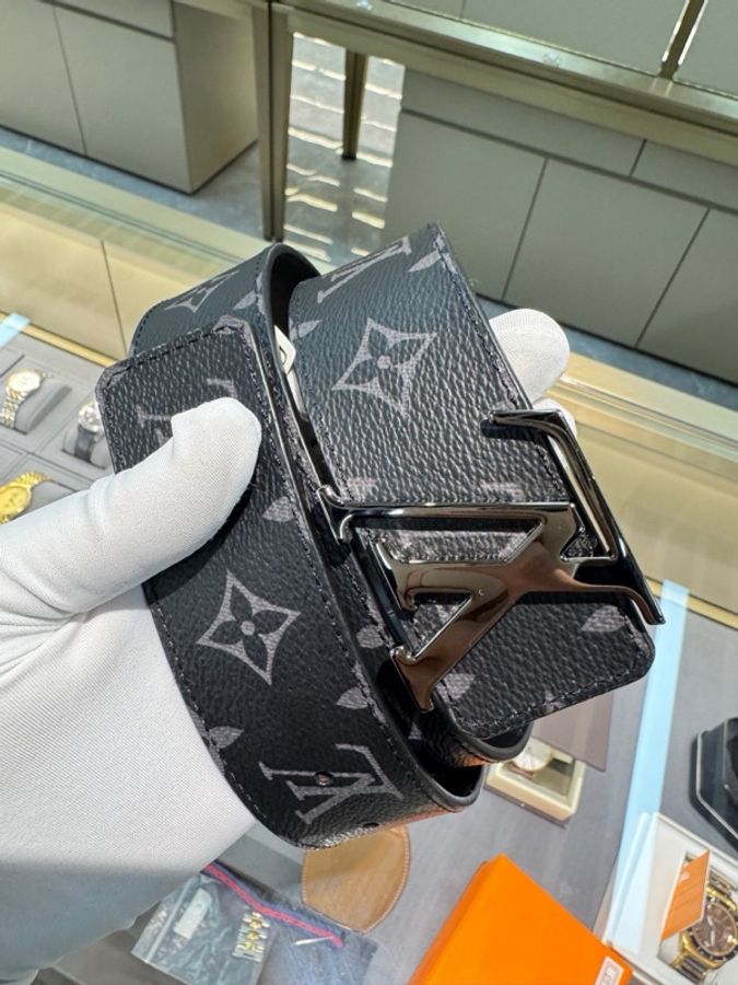 Louis Vuitton 路易威登 黑老花皮帶 無附件-0
