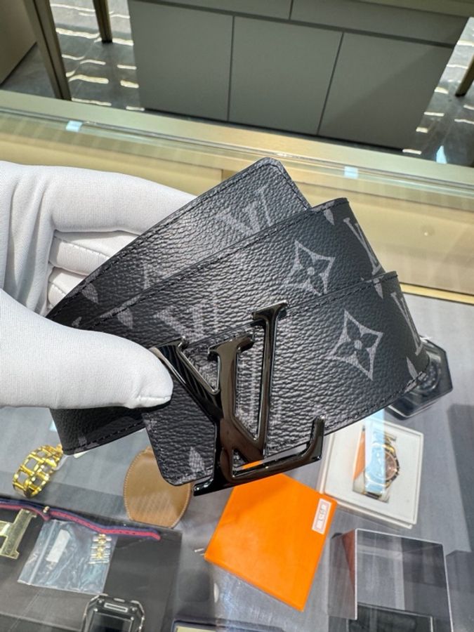 Louis Vuitton 路易威登 黑老花皮帶 無附件-1