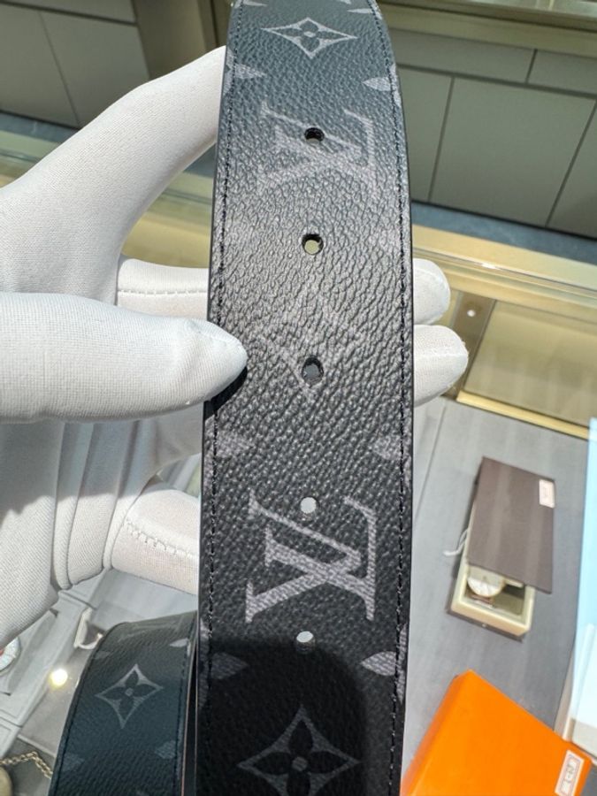 Louis Vuitton 路易威登 黑老花皮帶 無附件-8