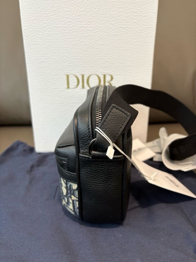 閒置未使用 DIOR迪奧 Rider Oblique老花刺繡拼皮帆郵差包-2