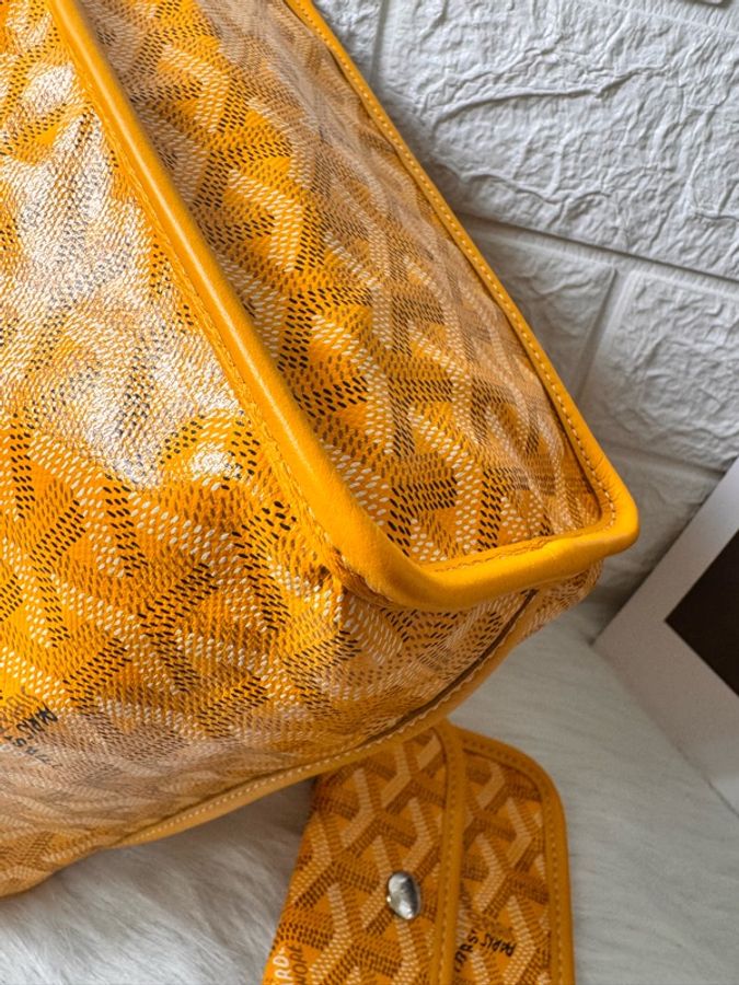 Goyard 戈雅 黃色老花mini tote 雙面托特包單肩包腋下包子母包-9