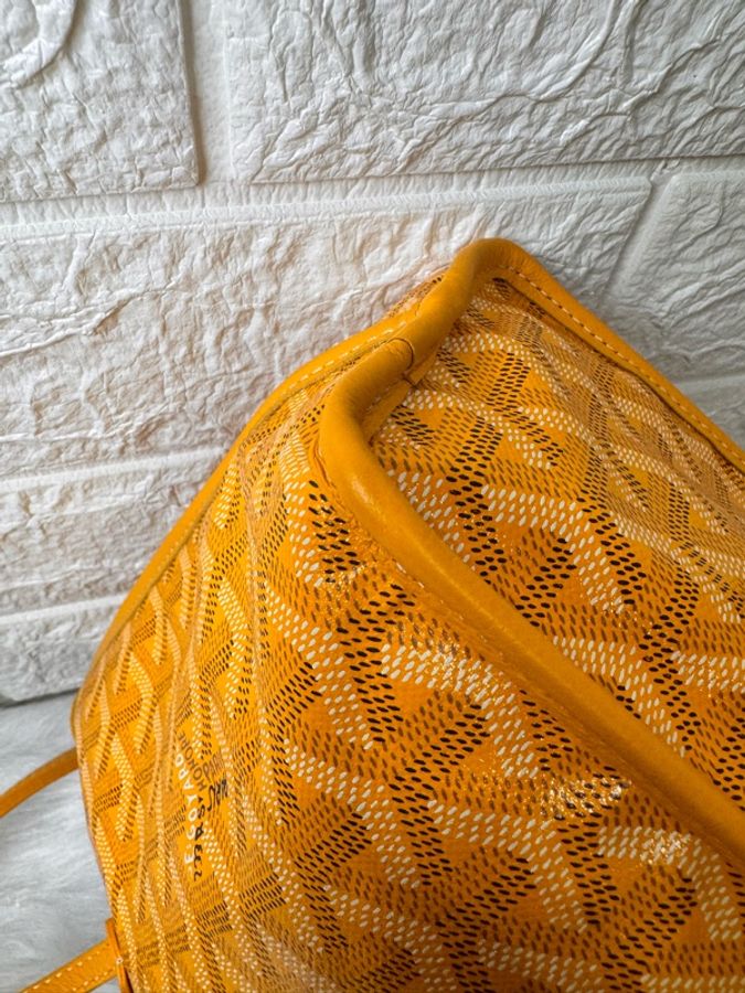 Goyard 戈雅 黃色老花mini tote 雙面托特包單肩包腋下包子母包-10