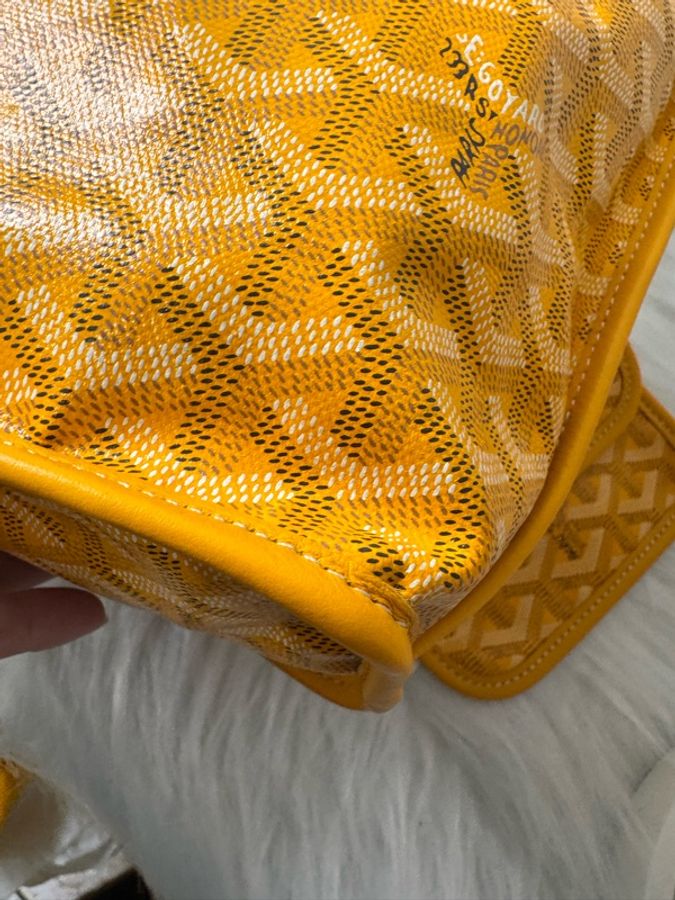 Goyard 戈雅 黃色老花mini tote 雙面托特包單肩包腋下包子母包-12