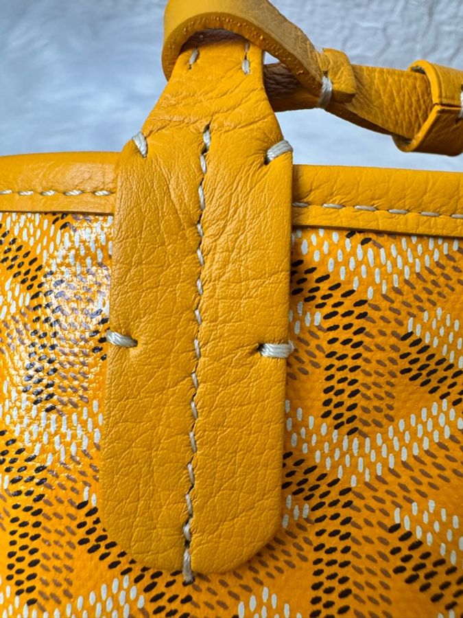 Goyard 戈雅 黃色老花mini tote 雙面托特包單肩包腋下包子母包-15