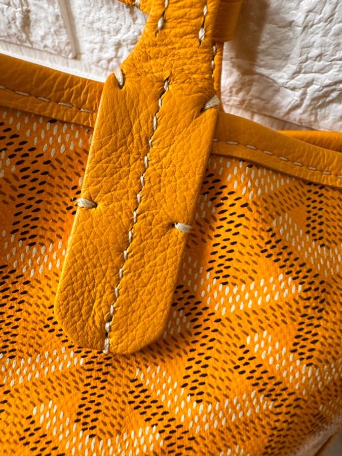 Goyard 戈雅 黃色老花mini tote 雙面托特包單肩包腋下包子母包-16
