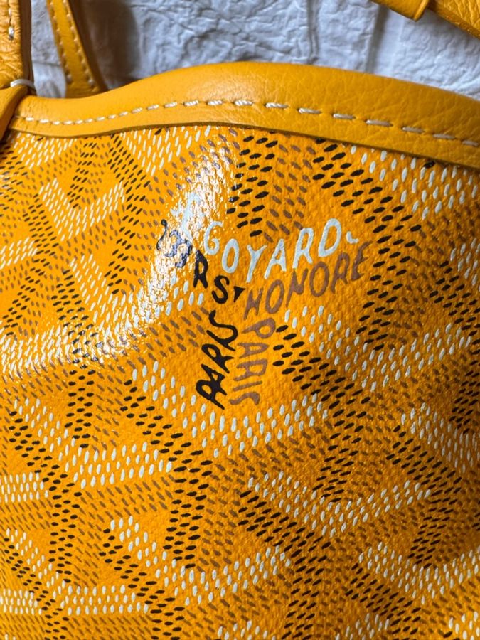 Goyard 戈雅 黃色老花mini tote 雙面托特包單肩包腋下包子母包-18