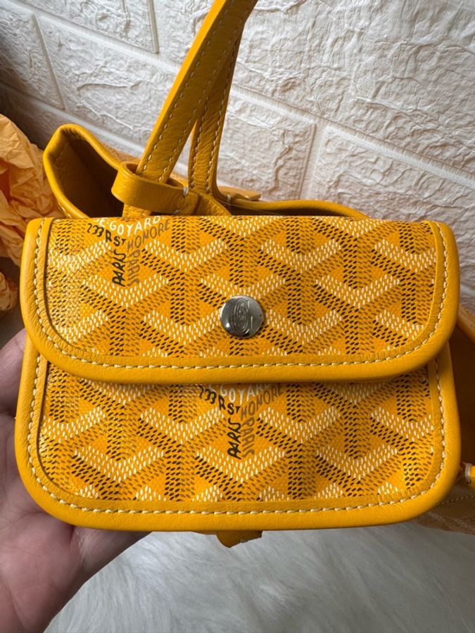 Goyard 戈雅 黃色老花mini tote 雙面托特包單肩包腋下包子母包-25