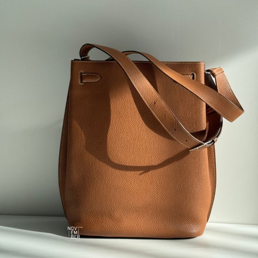 99新🆕 Hermès 愛馬仕 So Kelly 26 金棕銀釦-5