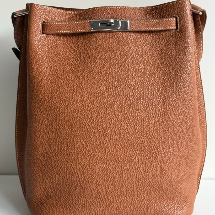 99新🆕 Hermès 愛馬仕 So Kelly 26 金棕銀釦-6