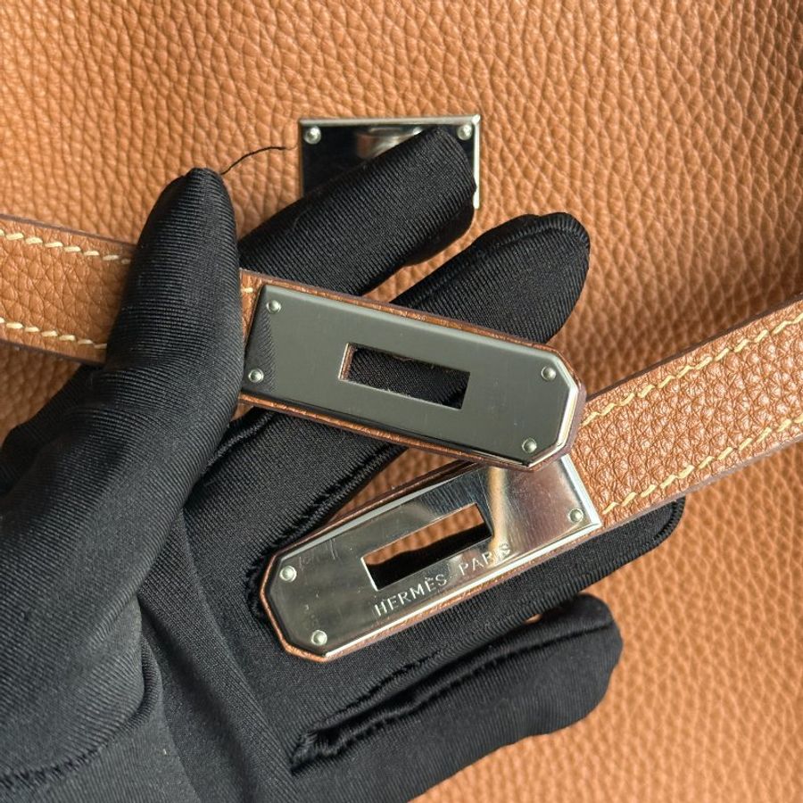 99新🆕 Hermès 愛馬仕 So Kelly 26 金棕銀釦-11
